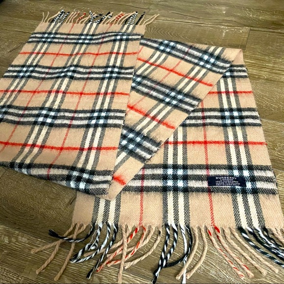 Vintage Cashmere Burberry Plaid Scarf